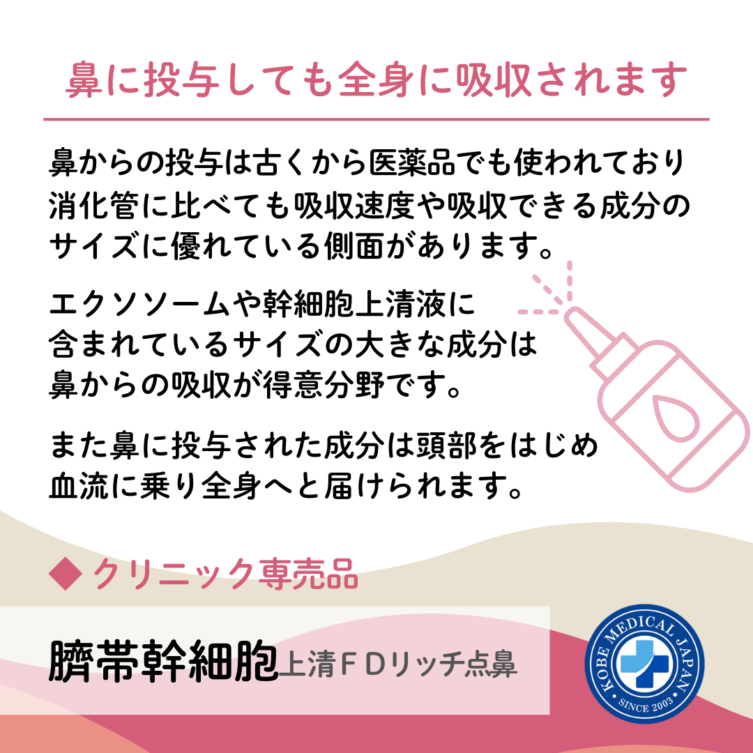 ヒト幹細胞上清FDリッチ(臍帯ウォートンジェリー)点鼻キット PureStem Nasal Spray